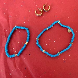 Pura Vida Turquoise and Gold Beaded Jewelry Set